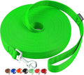AmaGood Dog/Puppy Obedience Recall Training Agility Lead-15 ft 20 ft 30 ft 50 ft Long Leash-for Dog Training,Recall,Play,Safety,Camping (30feet, Green)