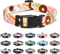 Mercano Adjustable Dog Collar - Special Design Patterns, Soft Nylon Comfortable Durable Pet Collar for Small Medium Large Dogs (L, Beige Cookie)