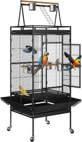 Nova Microdermabrasion 68-Inch Height Wrought Iron Standing Large Play Top Bird Cage for African Grey Small Quaker Parrot Cockatiel Sun Parakeet Green Cheek Conure Dove Budgie Lovebird