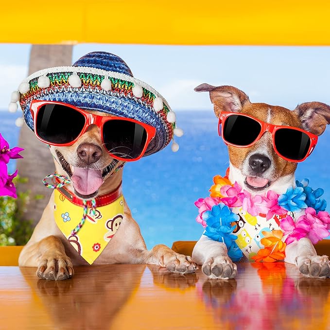 Weewooday 30 Pieces Sublimation Heat Transfer Dog Bandana Triangle Dog Scarf Polyester Pet Bandana DIY Handkerchief Bib for Dogs Puppy