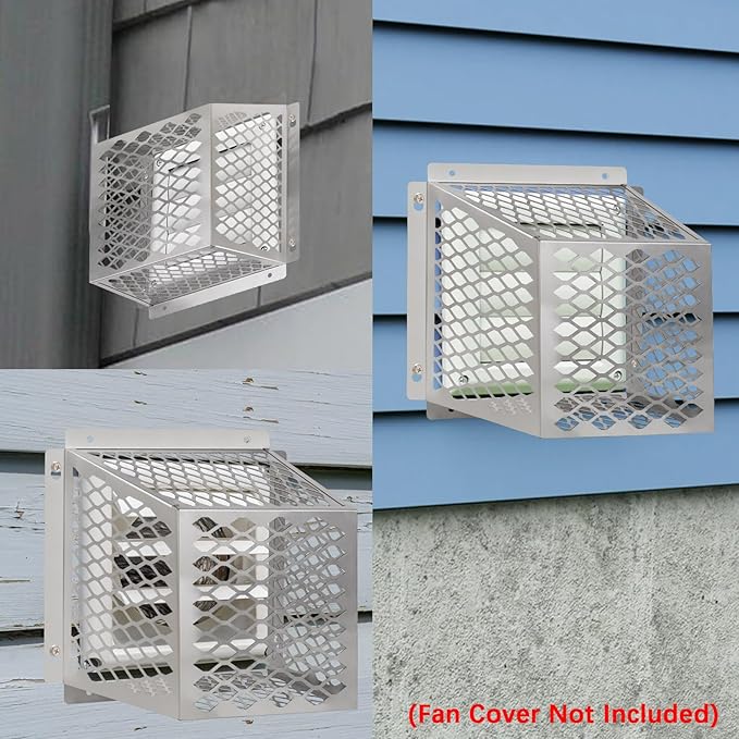 Dryer Vent Bird Guard,Dryer Vent Cover Guard for Most 5" to 6" Bathroom Exhaust Fan Ventilation Cover,8.5"Lx8.5"Wx6"H Stainless Steel Ventilation Bird Cage for Exhaust Fan Cover,2PCS