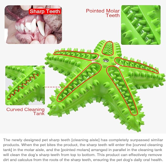 Carllg Dog Toys for Aggressive Chewers, Puppy Teething Chew Toys, Durable Indestructible Squeaky Interactive Puzzle Starfish Toys for Small Medium Large Breed