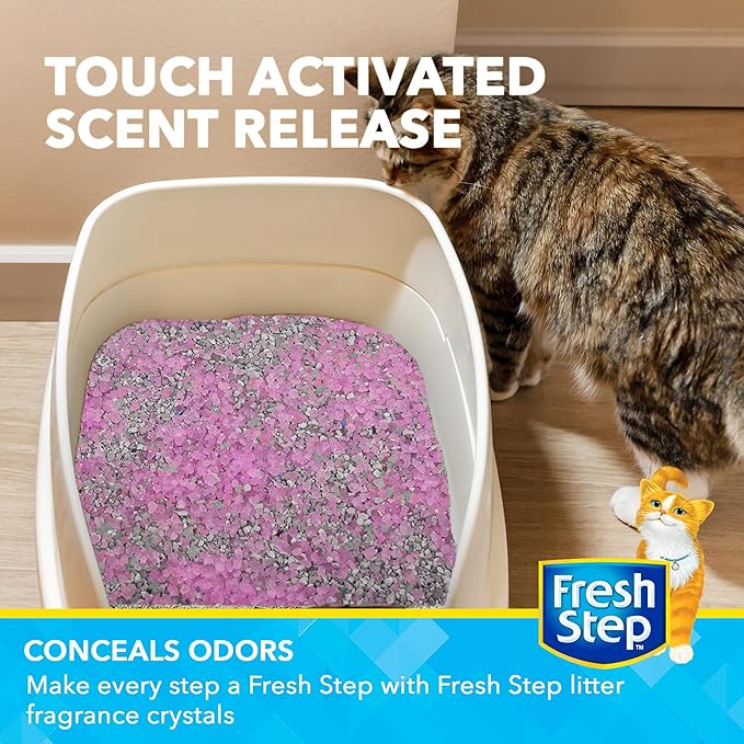 Fresh Step Cat Litter Crystals Deodorizer, Non Toxic Odor Neutralizing Crystals for Litter Boxes that Help Control Smells and Keep Home Areas Fresh, Sweet Blossom Scent, 30 Ounce