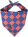 lionet paws Patriotic 4th of July Dog Bandana American Flag for Small Medium Large Dogs, Cat Dog Kerchief Triangle Bibs Scarf for Male Female