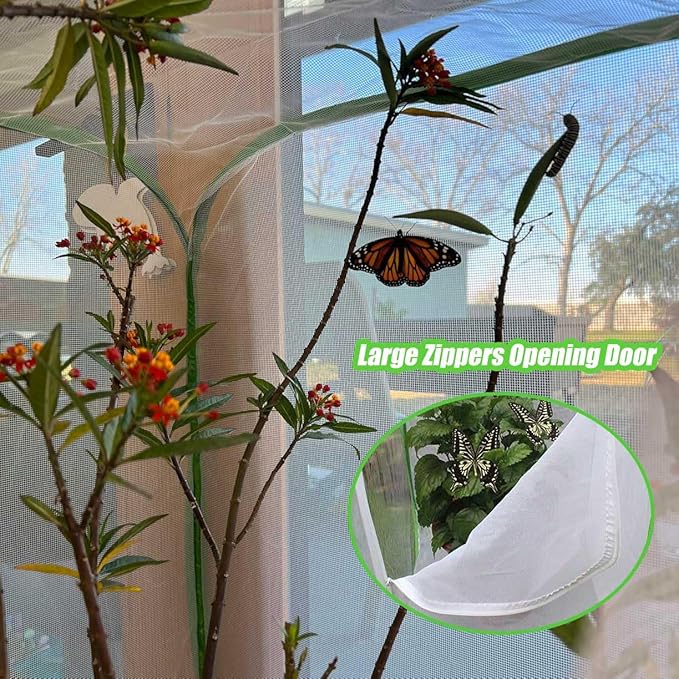 36" Garden Mesh Plant Enclosure Cover, Pop-up Garden Mesh Plant Cover for Pests, Bird and Pest Protection Guard for Fruit, Vegetables, Flowers and Herbs(1Pcs 24x24x36in Having Bottom)