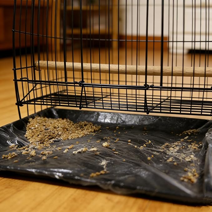 Disposable Bird Cage Liner Bags 100-Pack - 23"x19" Oversized Plastic Tray Covers | Loose Wrap Design for Easy Install | Fits Most Small to Large Cages | Leakproof & Tear-Resistant