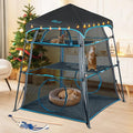 Cat Enclosure Kitten and Cat Tower Tent for Indoor and Outdoor,3 Tier Cat Cage Inside, X-Large Outdoor Catio,Portable and Foldable,Two Doors Design can Assemble More Shapes (Patented)