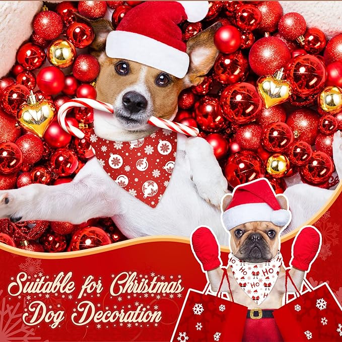 Abbylike 50 Pcs Valentines Day Dog Bandanas Bulk Red and White Polka Dots Stripes Bandanas for Dogs Triangle Kerchief Bibs Scarf for Pet Romantic Costume Photo Props Accessories(19.7 x 13.8 x 13.8)