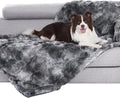 gogobunny Waterproof Dog Blanket for Couch & Furniture Protection - Super Soft Reversible Throw for Large Dogs & Cats, Calming Washable Fur & Sherpa Pet Blanket(33x77 Inch, Tie-dye Grey)