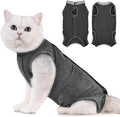 Avont Cat Recovery Suit - Kitten Onesie for Cats After Surgery, Cone of Shame Alternative Surgical Spay Suit for Female Cat, Post-Surgery or Skin Diseases Protection -Darkgrey(L)