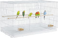 Yaheetech 30‘’ Flight Bird Cage Stackable Design for Small and Medium Birds with Slide Out Tray and Bottom Grate Budgies Cockatiels Lovebirds Canaries Parakeet Cage, White
