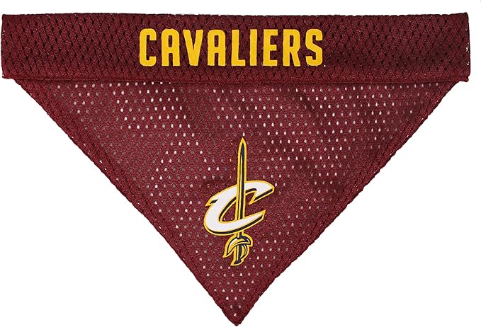 NBA Dog Bandana - Cleveland Cavaliers Reversible Pet Bandana. 2 Sided Home & Away Sports Bandana with a PREMIUM Embroidery TEAM Logo, Large/X-Large