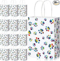 Blulu 20 Pcs Puppy Dog Paw Gift Bags with Paper Twist Handles, Dog Gift Paper Paw Treat Goodie Bags for PET Treat Party Favor, 6.3 x 3.1 x 8.6 Inch(Dazzling Paws)