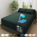 OhGeni 100% Waterproof Mattress Protector,Queen Size Mattress Soft Pad,Pet Hair & Bedwetting Resistant,Cooling Breathable Fitted Sheets,Washable Bed Cover,Non-Slip Deep Pocket,Noiseless,Green