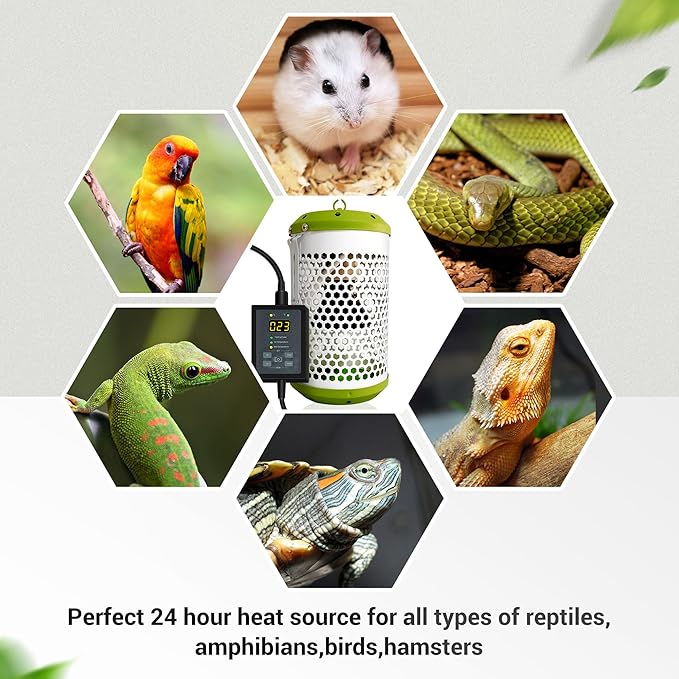 SYSAI Smart Bird Cage Heater with Auto Temperature Control and Anti-bite Power Cord Protector, Safe for Touching and Reliable Heating 24x7 (Small_50W)