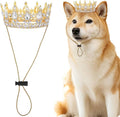 Abbylike Pet Rhinestone King Crown, Queen Crown for Birthday New Year Costume for Small Dog Cat Cosplay Party Accessories Adoption Celebration Wedding Birthday Photos Prop Costume(White,Medium)