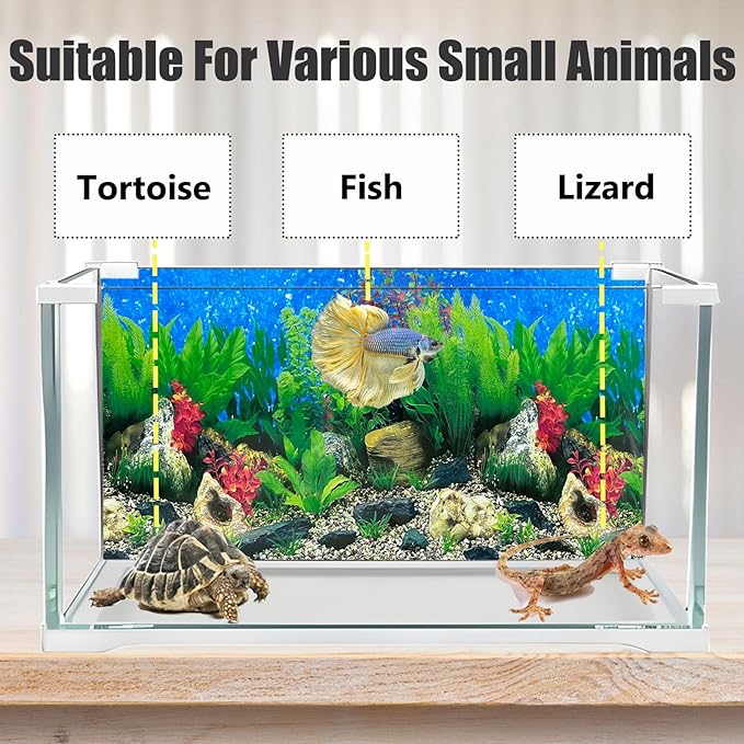 Aquatic Plant Aquarium Background Sticker Coral HD Fish Backgrounds for Aquariums Gravel Stone Fish Tank Wallpaper Decorations 2 Sided 12"x 25"
