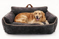 Orthopedic Dog Bed with Memory Foam, Washable Plush Pet Bed for Small, Medium & Large Dogs, Cozy Bolster Crate Dog Bed for Joint Support & Comfort.(Black)