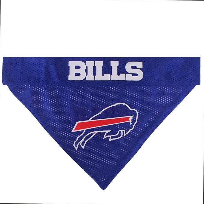 Pets First NFL Buffalo Bills Reversible Bandana Size XX-Large for Dogs & Cats. 2 Sided Sports Bandana, Premium Embroidery Team Logo, Many NFL Teams Available