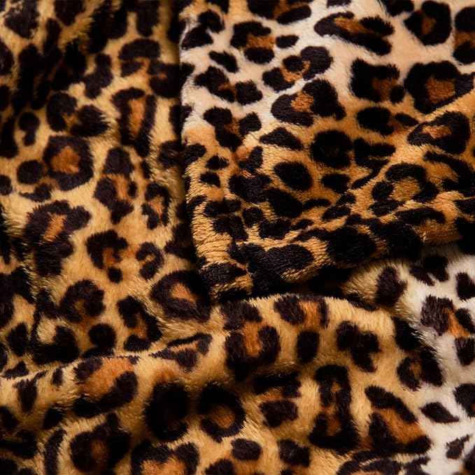 Bnuitland Leopard Print Fleece Flannel Twin Size Blanket, Super Soft 300 GSM Double Sided for Bed Sofa Couch Travel, Fuzzy Fluffy Cheetah Print Blanket for Adults and Kids, 60x80inch