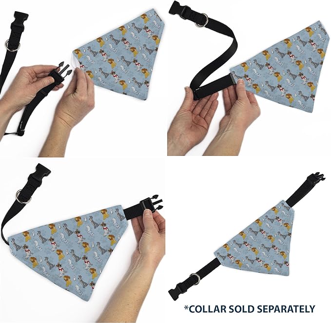 Disney Pet Bandana Disney Dogs Group Collage Paws Blues Slip On Collar Bandana Only