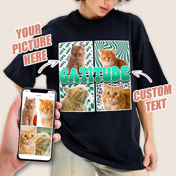 H-DEWALL Custom Shirts Custom Bootleg Rap Shirt for Him Custom Face Shirt with Photo Pet Custom Tees Gift for Dog Cat Lover