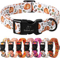 Fall Dog Collar, Cute Orange Pumpkin Pattern Puppy Collar, Soft Comfort Adjustable Holiday Thanksgiving Dog Collars for Small Medium Large Boy&Girl Dogs M