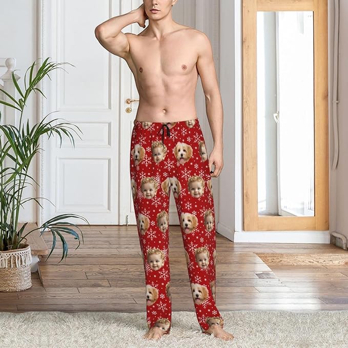 Custom Pajama Pants with Face customized PJ Pants Christmas Valentine gifts for Men Women