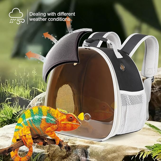 Guinea Pig Carrier, Guinea Pig Backpack with Clear Bubble Window (Black-Polarize, Backpack)