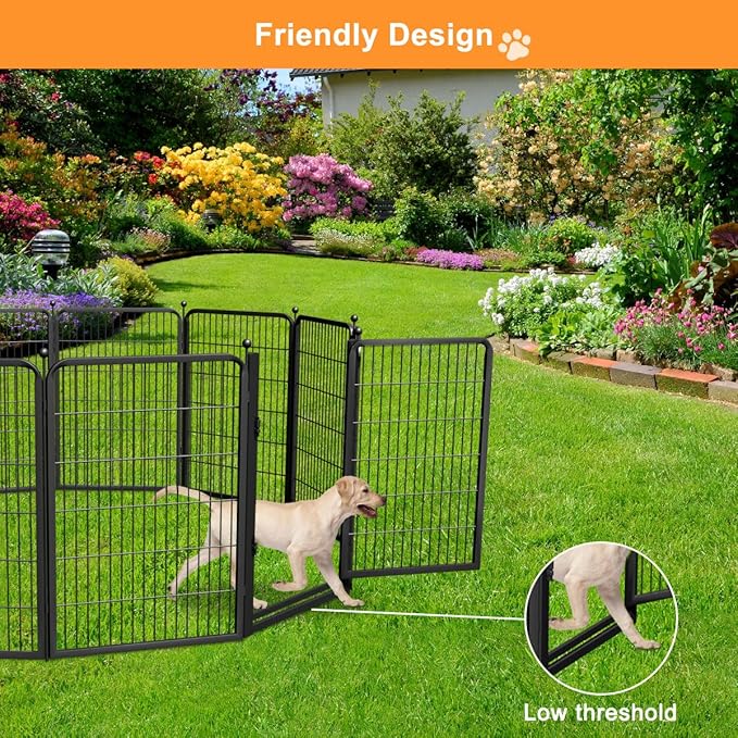 Dog Fence Outdoor Pens Outside,Portable Dog Play Pen 40" H 20 Panels Pet Playpen Exercise Pens for Puppys Small Medium Large Dogs RV Camping Yard Garden Indoor Wide Gate