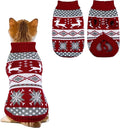 Cat Dog Christmas Sweater Pet Winter Warm Coat Pajamas Small Dog Sweaters Reindeer Snowflake Christmas Sweater for Cats Kitty Puppy Small Dogs (Reindeer, M)