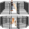 Heavy Duty Dog Playpen: 12 Steel Panels 40" Height, Square Steel Pipe with Reinforced Crossbars, 27FT 57 Sq.ft Portable Fence for Yard RV Camping, Snowy Black