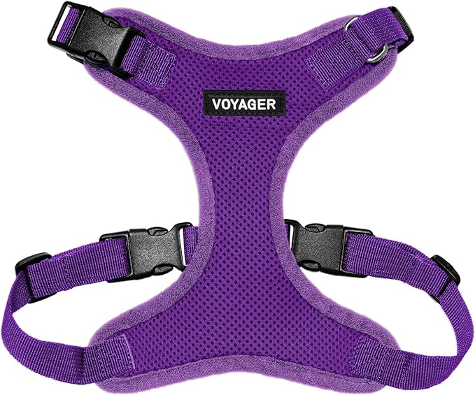 Voyager Step-in Pet Harness - All Weather Mesh, Adjustable Step in Harness for Cats and Dogs by Best Pet Supplies - Purple, XS