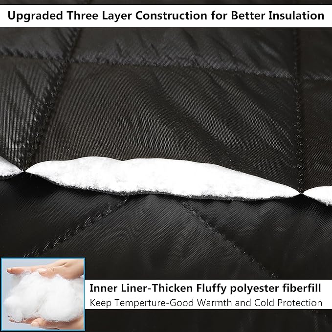 Reversible Wide Magnetic Thermal Insulated Door Curtain for Winter,Thicken Polyester Fiberfill & Heavy Duty Oxford Cloth,Temporary Window Insulation Cover Curtain for French Sliding Door,62”x81”