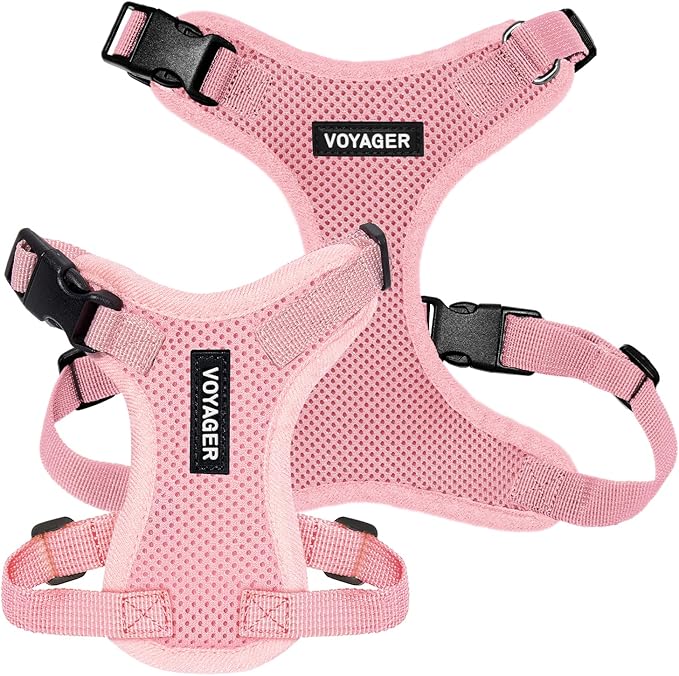 Voyager Step-in Pet Harness - All Weather Mesh, Adjustable Step in Harness for Cats and Dogs by Best Pet Supplies - Pink, L