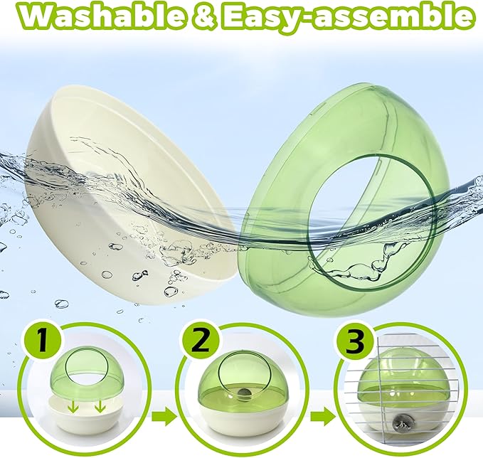 Bird Nest for Cage Bite-Resistant, Washable Clear Observation Small Bird House Hanging, Warm Birds Bed Plush Hut, Parakeet Nest to Lay Eggs Breeding Sleeping for Budgie Lovebird Canary (Green, Clear)