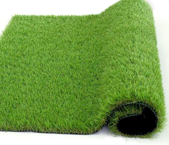 Artificial Grass Rug Outdoor Indoor 6FTX21FT Fake Grass Carpet Green Synthetic Grass Pet Turf Realistic Faux Grass Rug with Drain Holes for Garden Lawn Landscape Balcony Home Decor Patio
