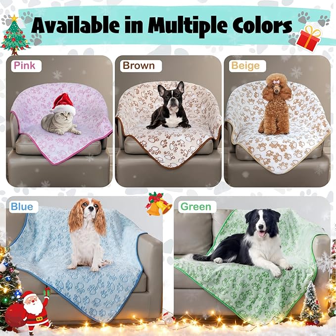 Stuffed Beige Premium Soft Dog Blankets for Large Dogs, Calming Indoor Cat Blanket Washable for Bed Couch Protection, Dog Essentials 42 * 65 inches
