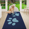 Buganda Dog Door Mat for Muddy Paws, Absorbent Dirt Trapper Washable Indoor Doormats, Non Slip Low-Profile Mud Mat for Dogs, Front Entrance Doormat for Inside Floor (59x24 Inches, Dark Blue)