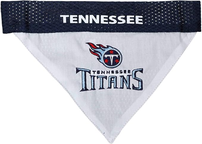 Pets First NFL DOG BANDANA - TENNESSEE TITANS REVERSIBLE PET BANDANA. 2 Sided Sports Bandana with a PREMIUM Embroidery TEAM LOGO, Large/X-Large. - 2 Sizes & 32 NFL Teams available