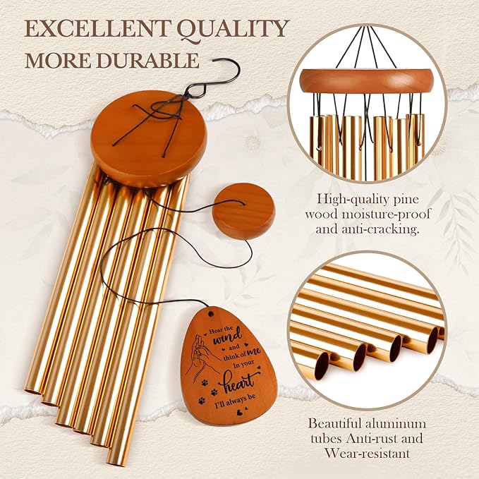 SteadStyle Pet Memorial Gifts for Dogs, Dog Memorial, Pet Memorial Wind Chime, Loss of a Dog Sympathy Gift, in Memory of Dogs Cats Gifts,Remembrance Bereavement Gift 25.5 in