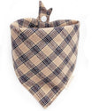 Dog Bandana(Warm Beige Black Plaid S)