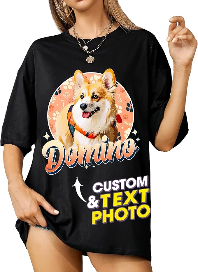 Mit & Mia Custom Your Own Bootleg Rap Shirts for Boyfriend Girlfriend Face Shirt with Photo Gift for Him Her Pet Lovers