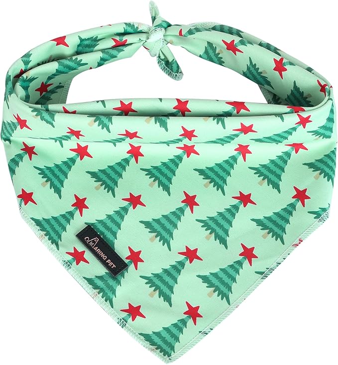 ARING PET Christmas Dog Bandanas, Green Christmas Tree Holiday Pet Bandana Scarf Triangle Bibs for Puppy Small Medium Large Boy Girl Dogs Cats-S