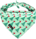 ARING PET Christmas Dog Bandanas, Green Christmas Tree Holiday Pet Bandana Scarf Triangle Bibs for Puppy Small Medium Large Boy Girl Dogs Cats-L