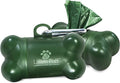 Lillian Ruff Dog Waste Bag Dispenser with Leash Clip Disposable Bag Holder for Pet Waste - 15 Leak Proof Unscented Poop Bags Included-3 Pc Pack Green
