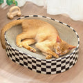 Cat Scratcher Cardboard, 2-in-1 Oval Scratching Pad & Lounge Bed, High-Density Corrugated Board with Enclosed Bottom to Catch Debris, Furniture Protector for Indoor Cats & Kittens