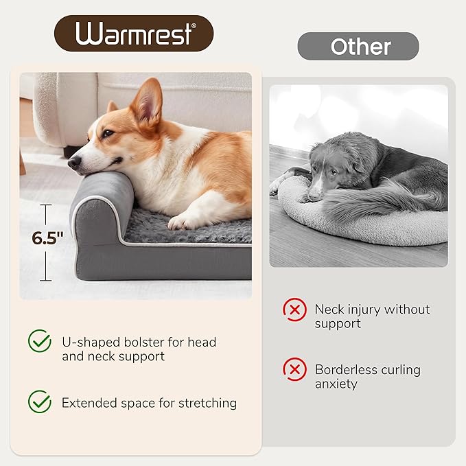Large Dog Beds Large Sized Dogs, Orthopedic XXL XL Dog Bed for Medium Size Dogs, Big Waterproof Couch Sofa with Removable Washable Cover for Pet, Dark Grey, 36"*27"*6.5"