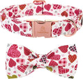 Lionheart glory Heart Dog Collar, Adjustable Dog Collar with Bowtie, Pet Gift Collar for Dog Soft Bowtie Dog Collars for Medium Dogs