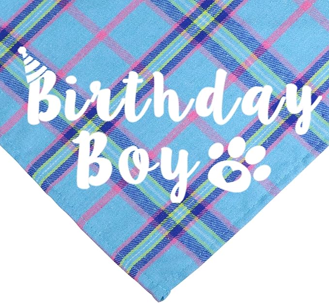 Dog Birthday Party Supplies, Multi Sizes Dog Birthday Hat Crown with Numbers Bandana Boy Bow Tie for Small Dogs Pets (Light Blue, Small)